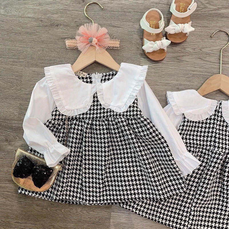 VÁY KẺ CARO CHO BÉ