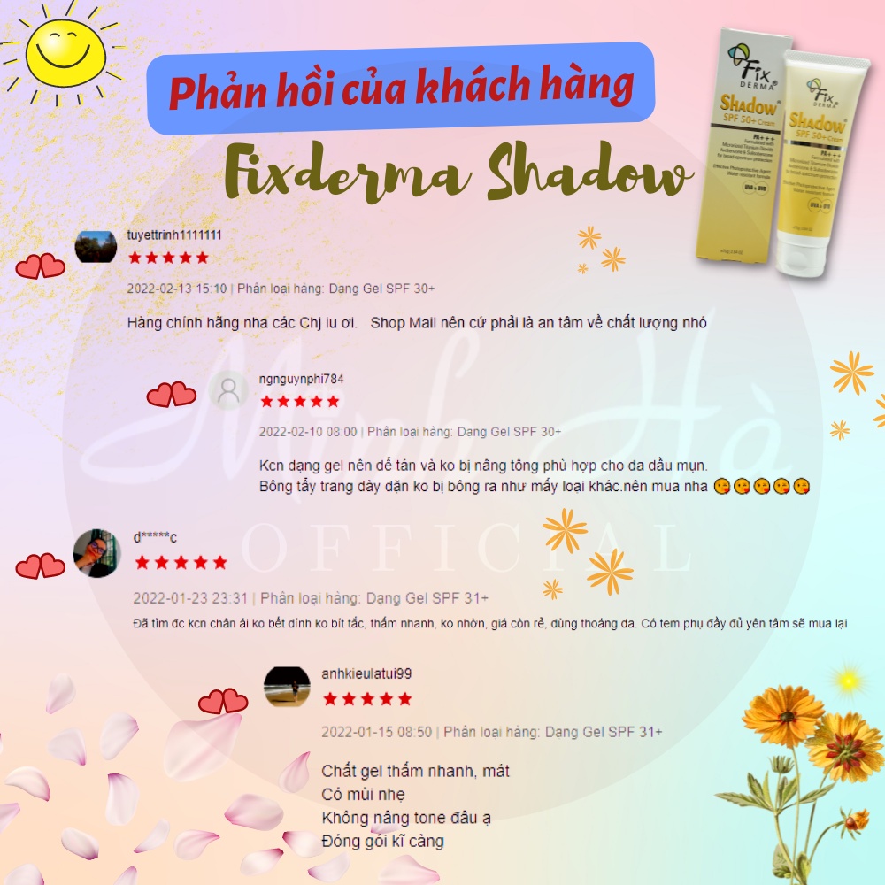 Kem chống nắng Fixderma Shadow SPF 50+ PA+++ 75g