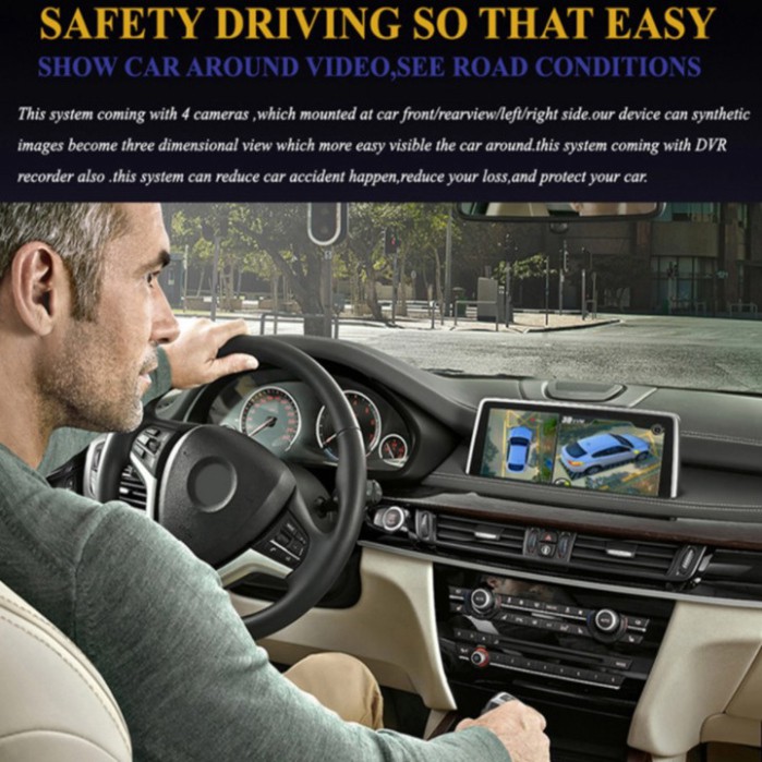 Bộ 4 mắt camera hành trình 360 độ, lắp cho màn hình trên ô tô. Bản 3D cao cấp chuẩn AHD 1080P - Hàng Bảo Hành 12 Tháng | BigBuy360 - bigbuy360.vn