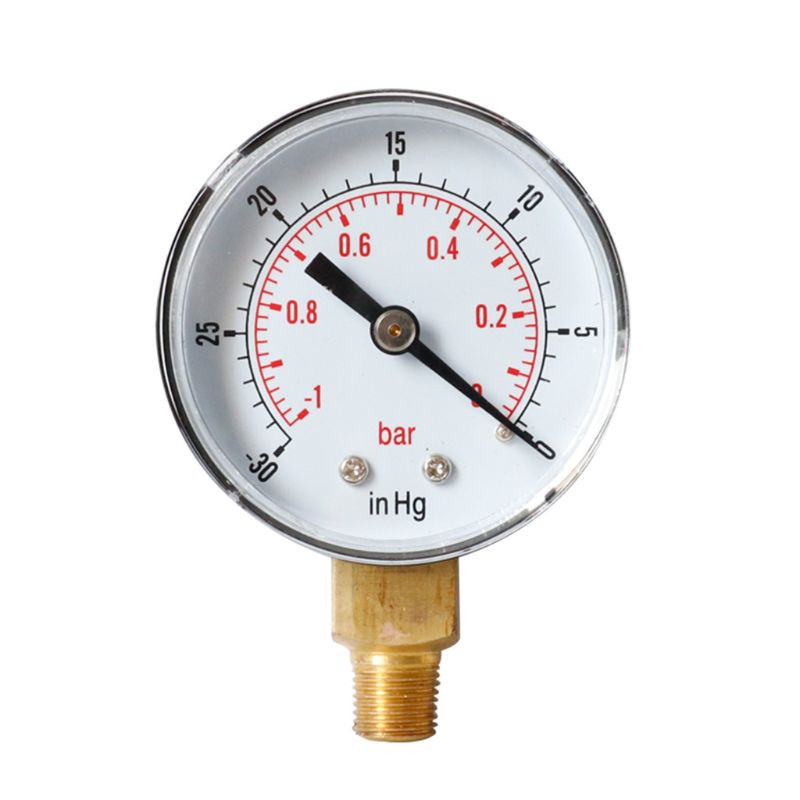 Đồng hồ đo áp suất chân không 52mm -1/0 Bar -30" Hg 1/8 BSPT có màn hình kết nối