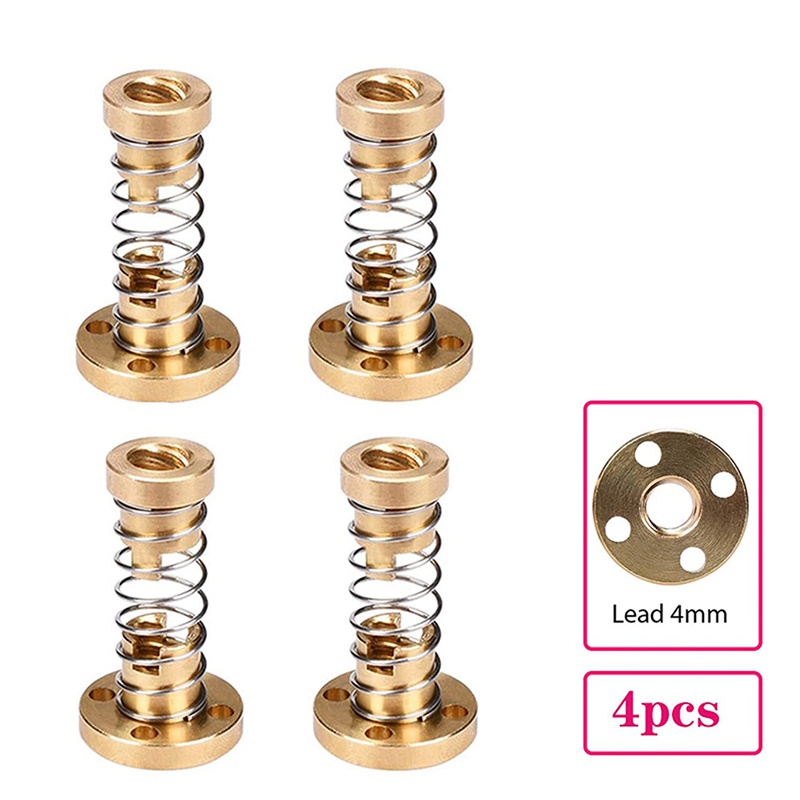 T8 Anti Backlash Spring Nut Lead 4mm for 8mm Acme Threaded