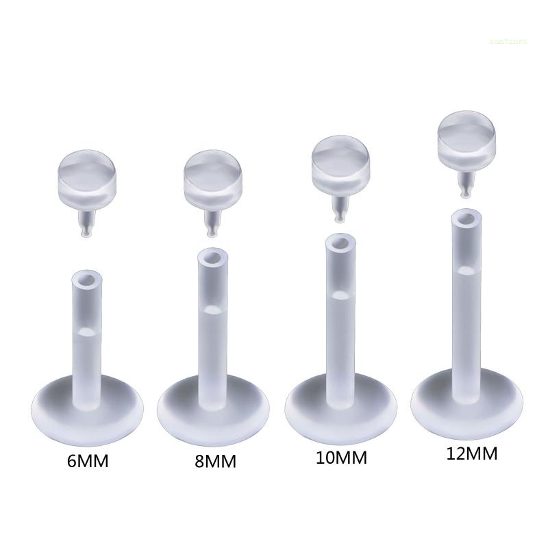 Set 10 Khuyên Xỏ Mũi / Môi / Tai Trong Suốt Mềm Mại