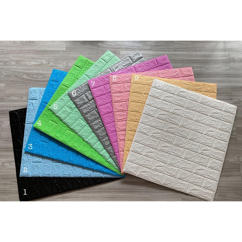 Xốp giả gạch Việt Nam dày 5,5mm phủ bóng - Xốp dán tường 3D giả gạch khổ lớn 70 x 77 dày 5,5mm - Loại 1