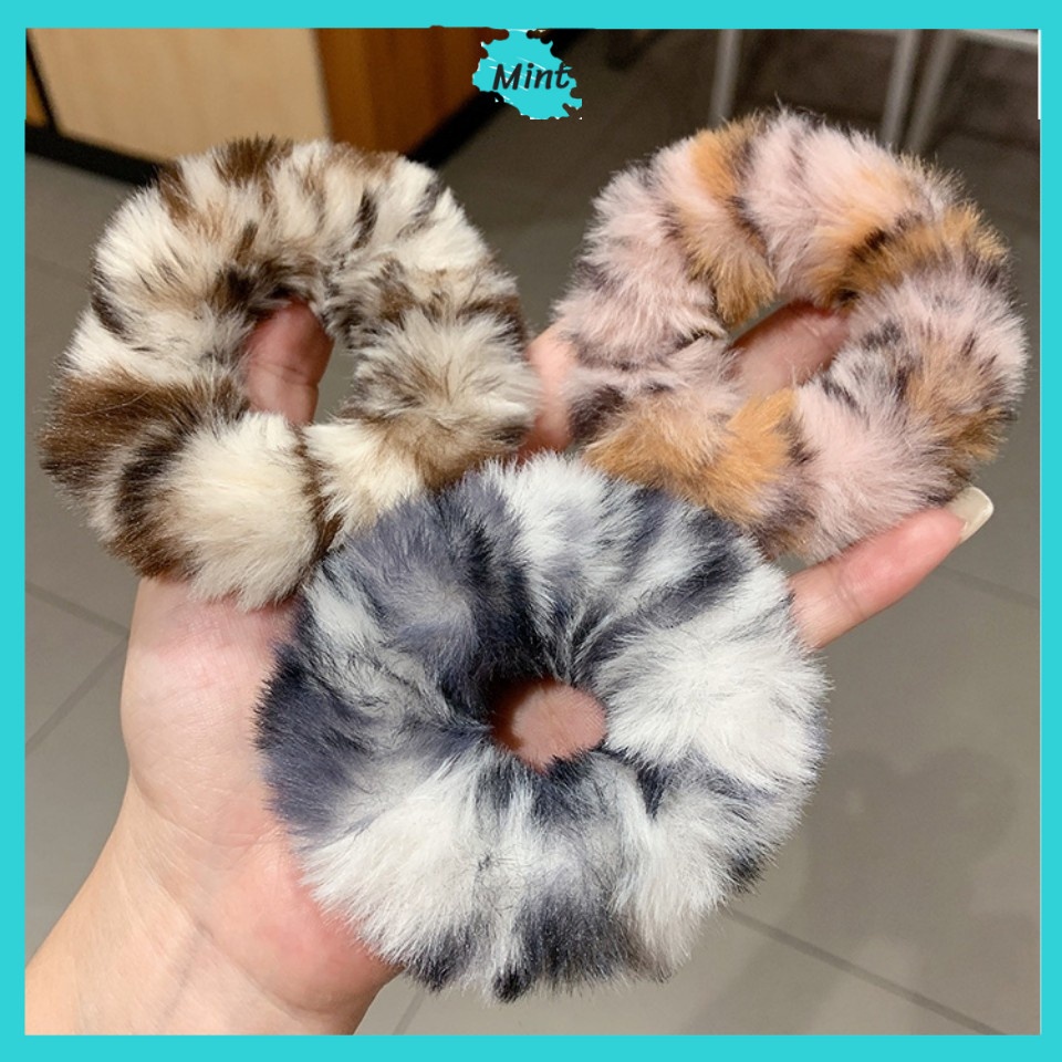 [Mã FAMARAL1 giảm 10K đơn 50K]Dây Buộc Tóc ❤️FREESHIP❤️ Dây Cột Tóc Lông Chồn Siêu Mềm Hoạ Tiết Da Báo Xinh Xắn