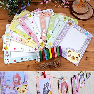 Bộ 9 khung ảnh + 9 kẹp + 1 dây treo ảnh trang trí