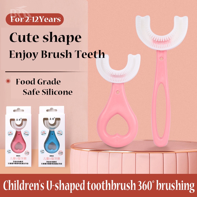 Bàn chải đánh răng bằng silicon siêu mềm hình chữ U dành cho bé từ 1.5 tuổi