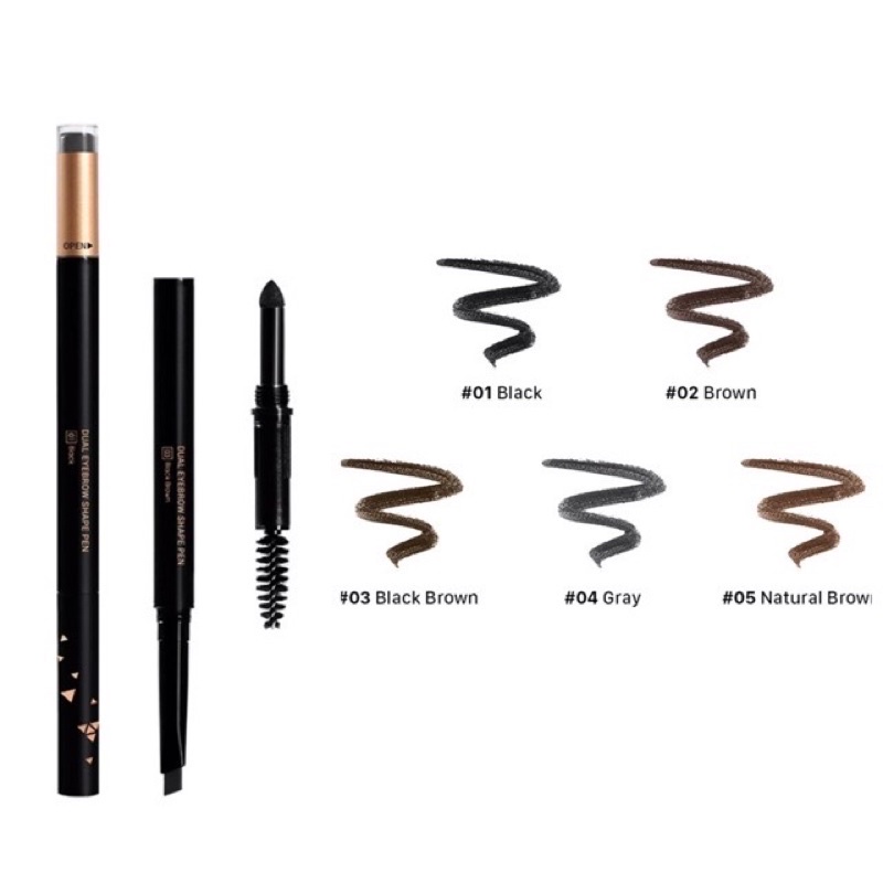 Chì Kẻ Mày 3 Đầu Vacosi Dual Eyebrow Shape Pen