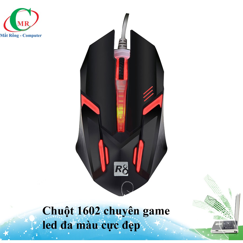 Chuột chuyên Game R8 1602 đèn led đa màu