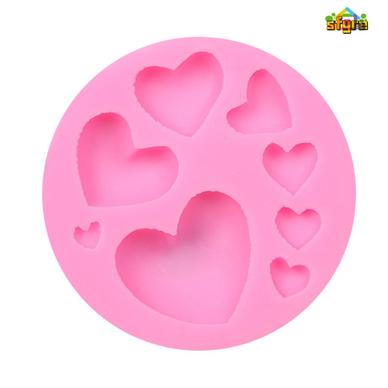 Sfyre Love Heart Shape Fondant Mold Silicone Pastry Mould Chocolate Candy Cake Decorating Baking Tool