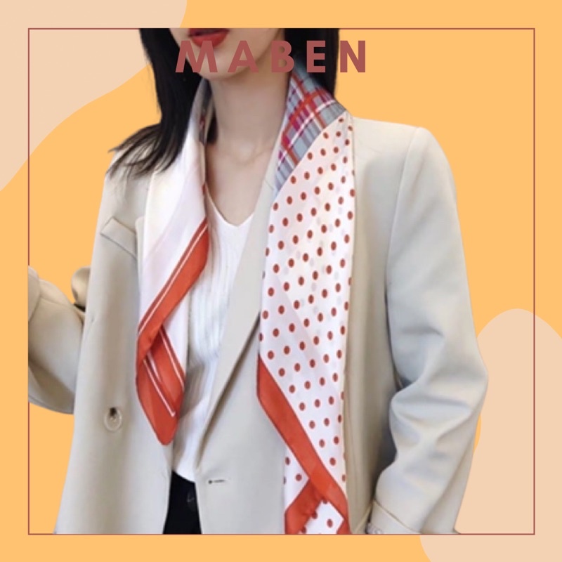 Khăn lụa vuông 70x70 turban quàng cổ,áo khăn yếm bandana thời trang đội đầu - Maben