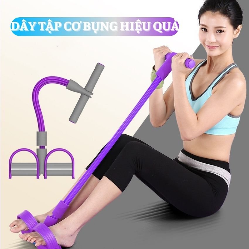 Dây Kéo Đàn Hồi Kháng Lực 4 Ống Tập Gym, Dây Tập Giảm Mỡ Bụng Săn Chắc Cơ Tại Nhà DK04