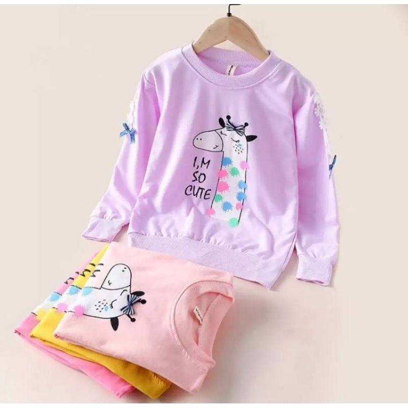 Áo sweater chất liệu mềm mại thoải mái cho bé gái từ 5-10 tuổi