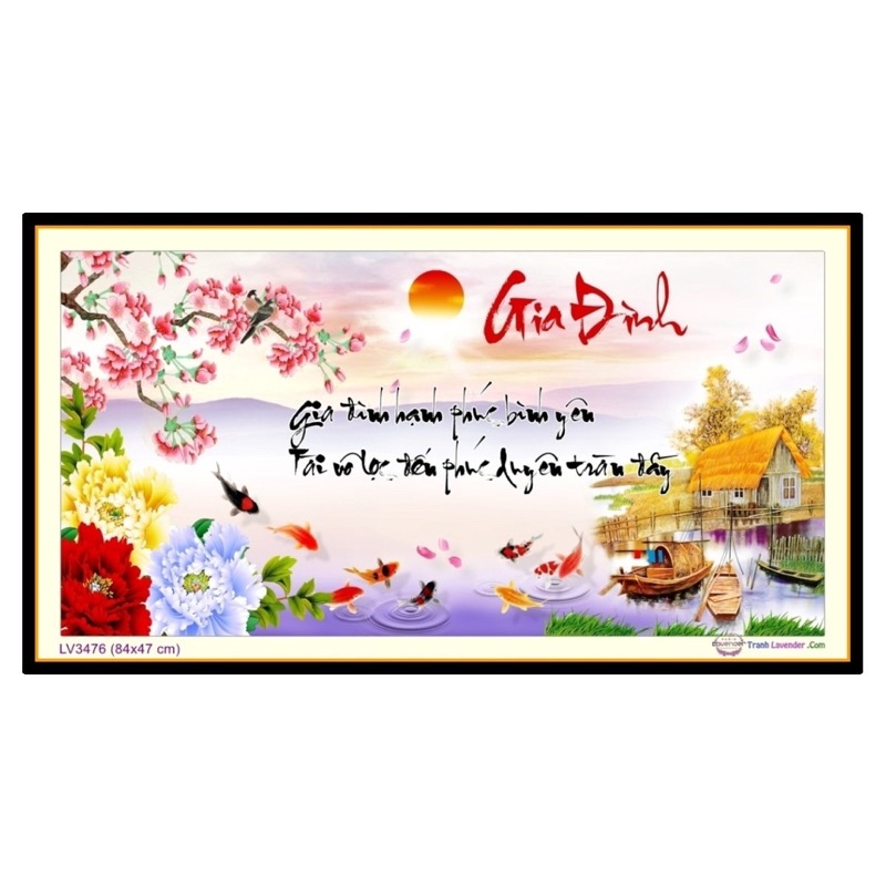 Tranh Đính Đá-Tranh Thêu Gia Đình Lv528,Lv3476