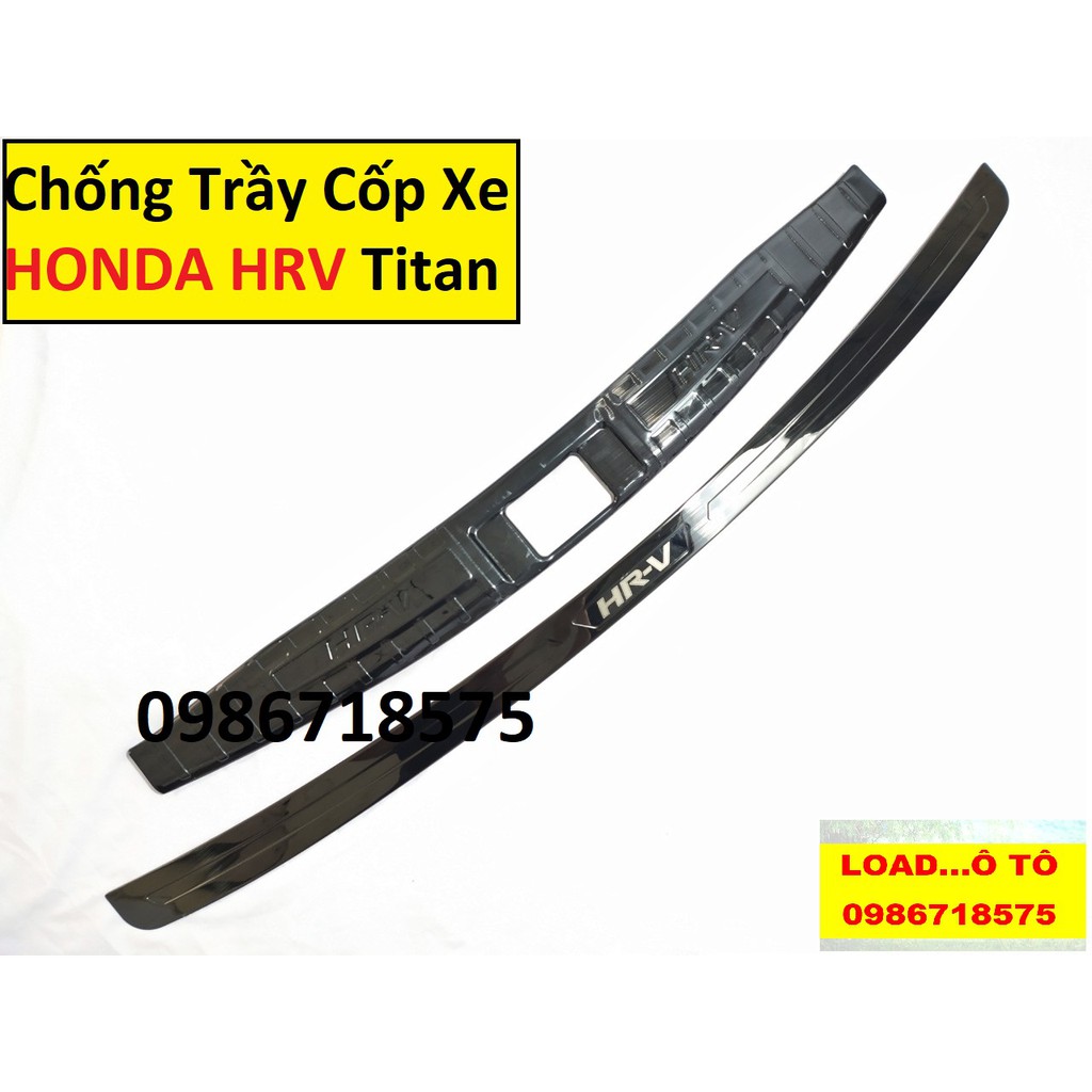 Ốp Bậc Cốp, Chống Trầy Cốp Xe Honda HRV Mẫu Titan Cao Cấp