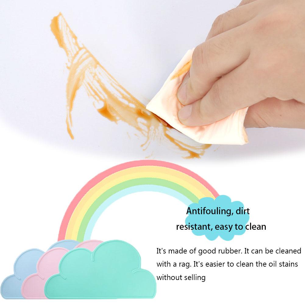 TG 1Pc Cách nhiệt chống thấm nước Hình dạng đám mây Placemat Thực phẩm Lớp silicone Tấm lót bàn