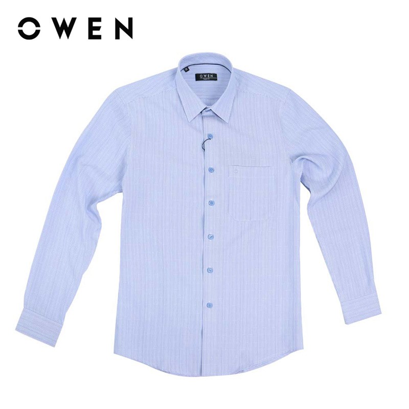 Áo Sơ mi dài tay nam Owen Cafe Regularfit mùa xanh nhạt - AR91623DT