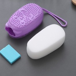 Bông tắm silicon 2 mặt,tẩy da chết - massage body