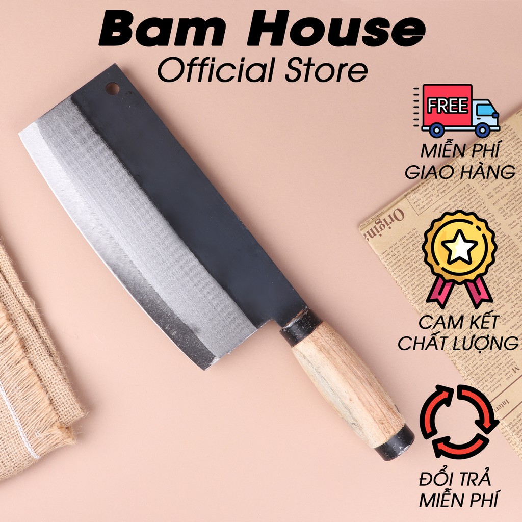 Dao đại chặt thịt xương cán gỗ Bam House cực bén cao cấp DX05 – Gia dụng bếp