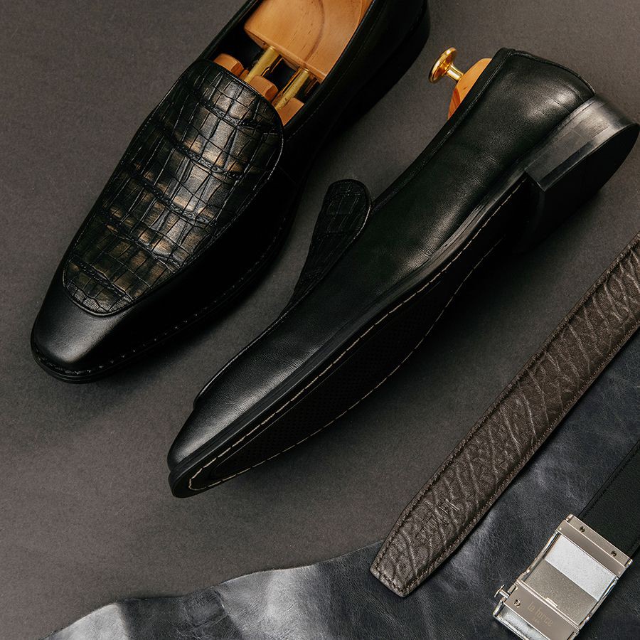 Giày Lười Nam LAFORCE Da Bò GNLA86.6-D Tặng Tất UNIQLO Cao Cấp