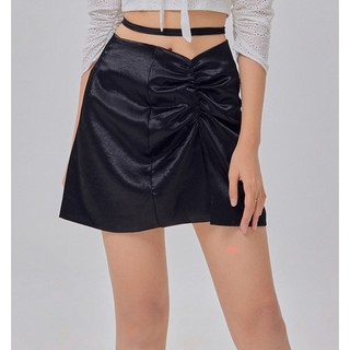 Chân váy lụa Shebyshj cột dây ngang eo màu đen - Ely Skirt