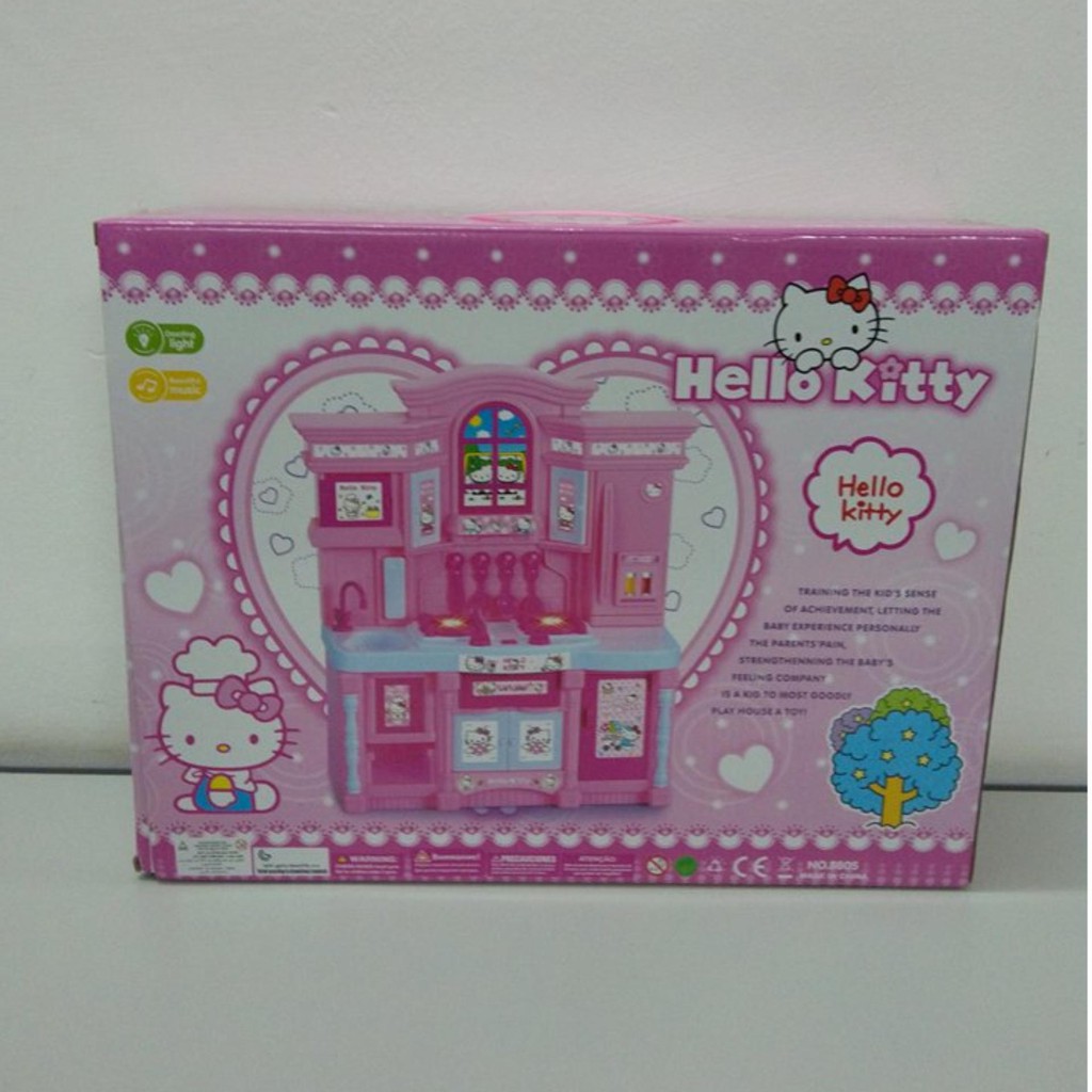 Bộ Đồ Chơi Nhà Bếp dễ thương Hello Kitty Cùng Búp Bê Barbie (Có Đèn, Nhạc)