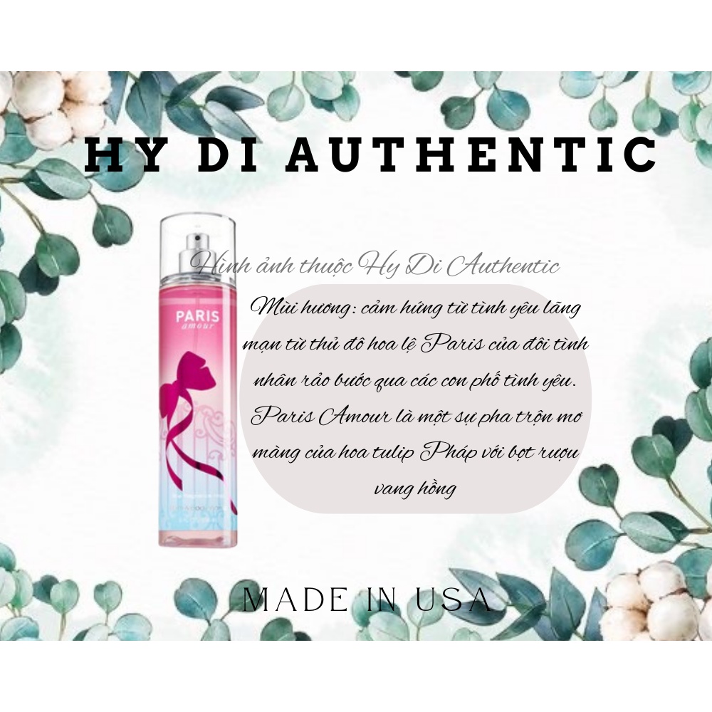 PARIS AMOUR - Body mist Xịt Thơm Toàn Thân Body Mist bath & body works USA