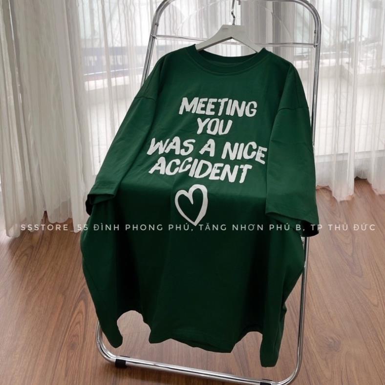 [SIÊU HOT] Áo Thun Tay Lỡ In Chữ MEETING Chất Cotton 2 Màu Xanh-Trắng Unisex( Hàng Sẵn, Ảnh Thật)