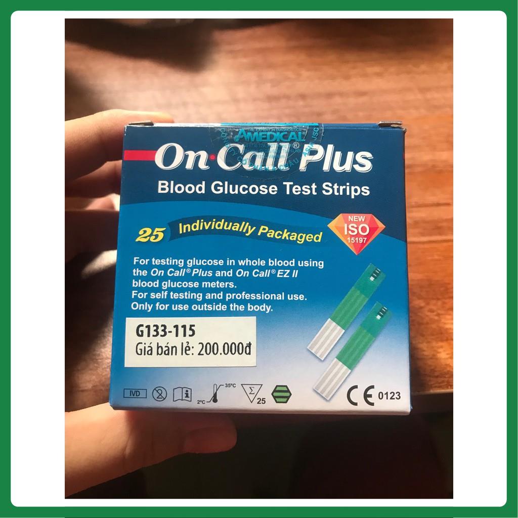 Que thử đường huyết Acon OnCall Plus [Hộp 25 que] - Dùng Cho Máy Đo Đường Huyết On-Call Plus
