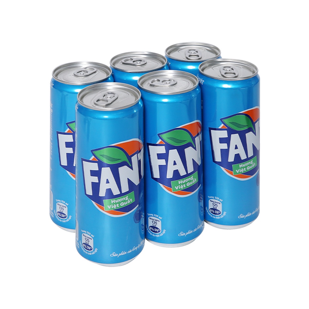 Thùng 24 lon nước ngọt Fanta hương việt quất 320ml - Hương việt quất siêu thơm cùng vị ngon xoắn lưỡi