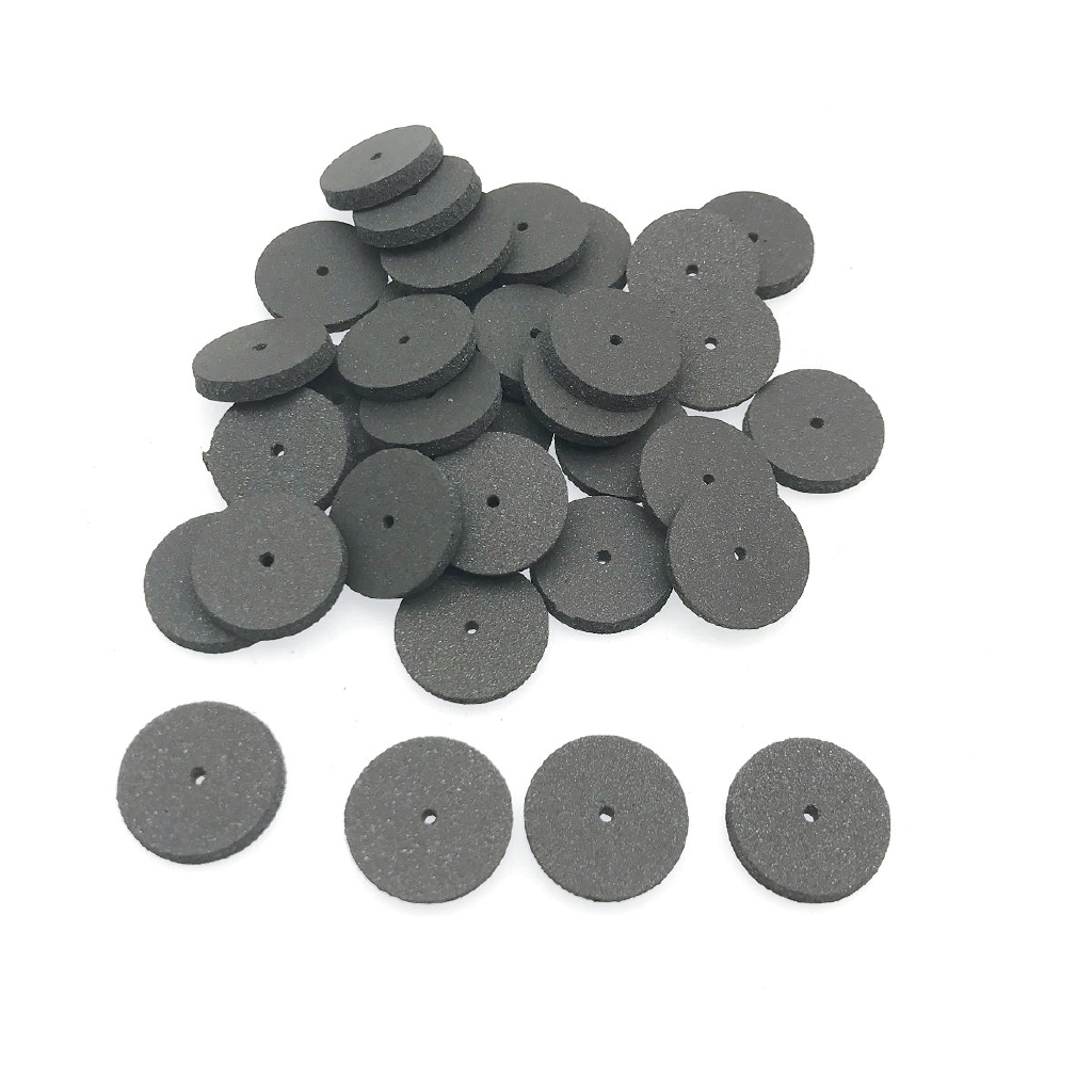 Bộ 100 miếng chà nhám hình bánh xe bằng cao su silicon dùng để chăm sóc răng/ trang sức