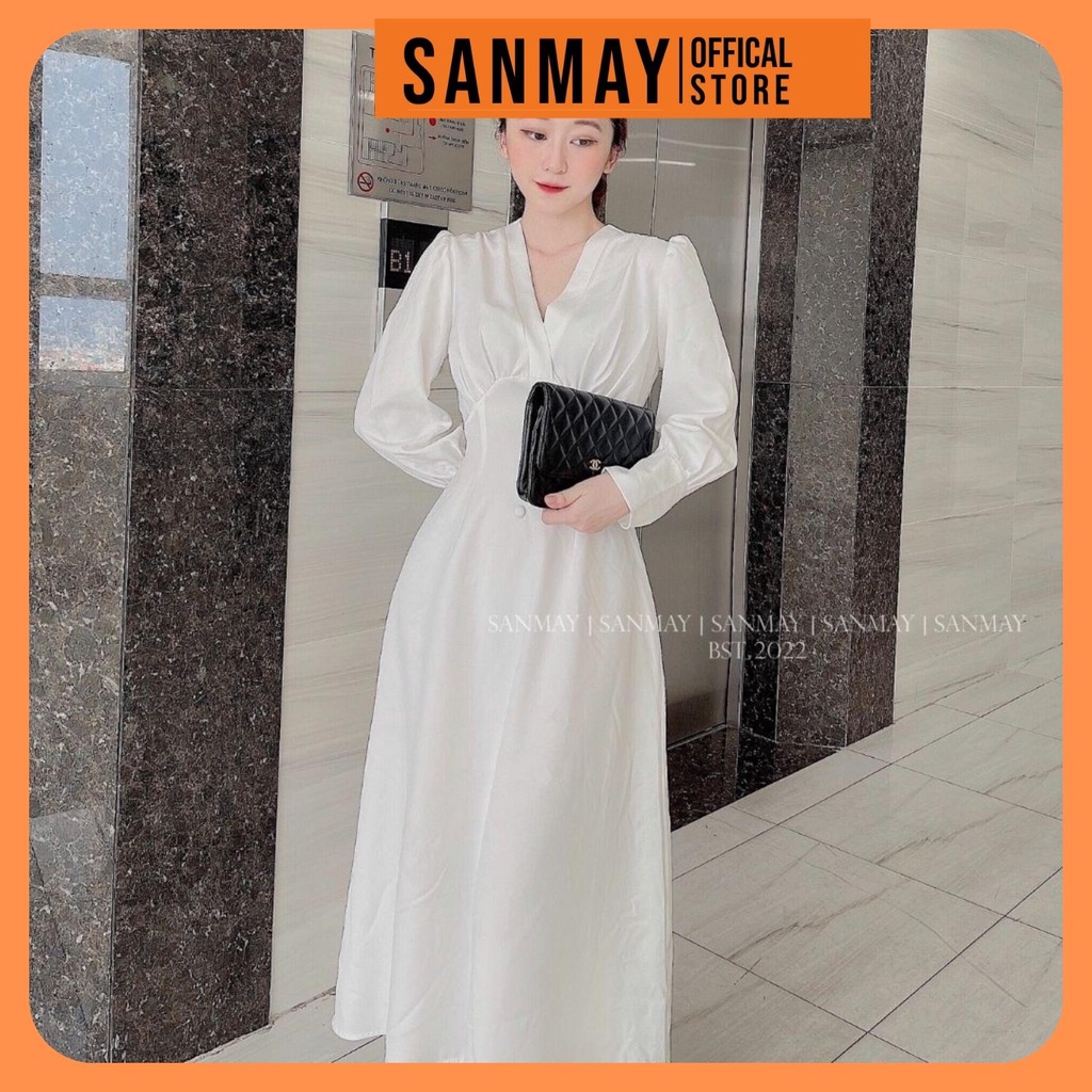 Đầm Cô Dâu Trắng SANJOLI Váy Đi Dự Tiệc Cưới Tay Dài Đẹp Dáng Suông Maxi Cao Cấp Thiết Kế Sang Trọng Hàn Quốc VD034 | BigBuy360 - bigbuy360.vn