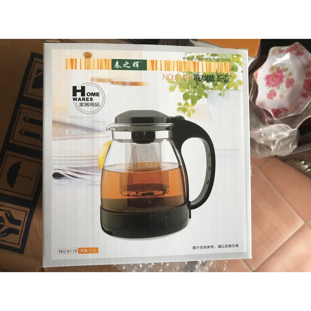 Bình pha chà có cốc lọc 1,3L - BÌNH TRÀ CÓ LƯỚI LỌC 1,3L