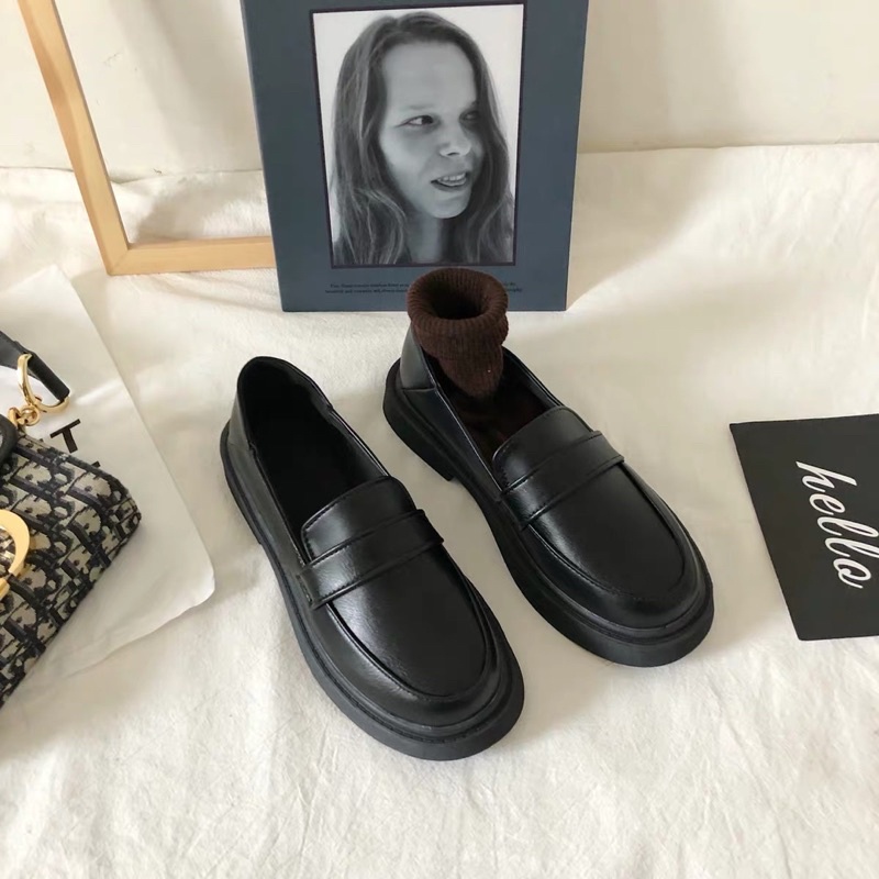 Giày loafer búp bê học sinh da pu vintage ulzzang Hàn Quốc Yannie Lolita