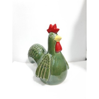 Tượng gà trống xanh C30*D30 cm