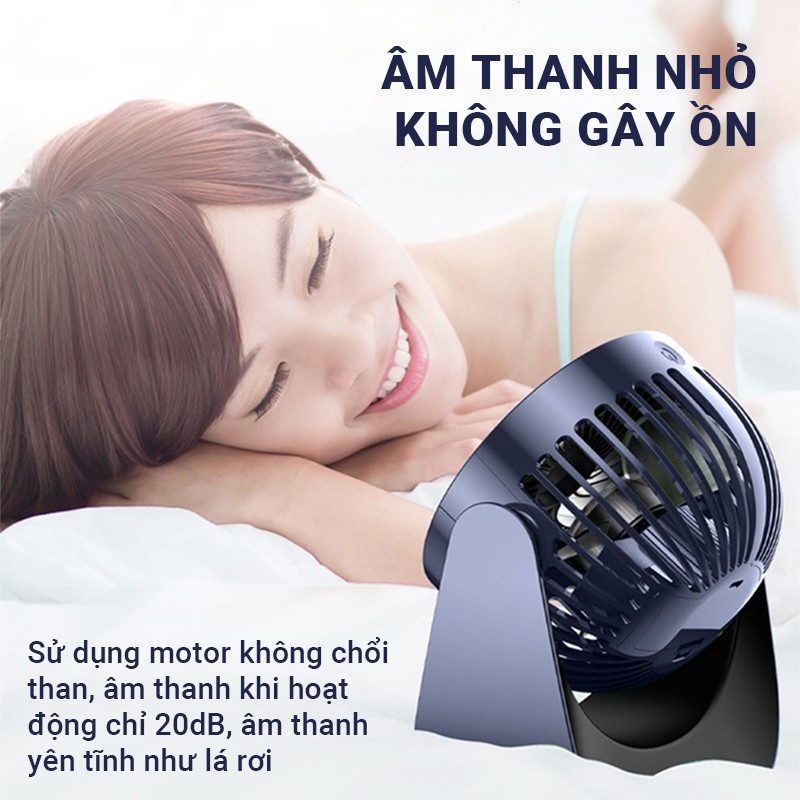 Quạt Mini để bàn F118 siêu mát,siêu bền cho dân văn phòng-Xoay chỉnh 360 độ,thao tác bằng cảm ứng,công suất 4W