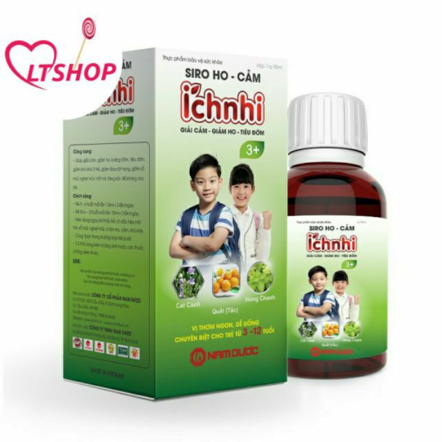 Siro Ho Cảm Ich Nhi 3 + ( sản phẩm không phải là thuốc) giúp bé hết ho, sổ mũi