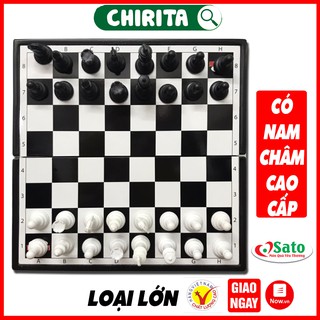 Bộ Cờ Vua NAM CHÂM SATO Cao Cấp (Trắng Đen) - Bàn Cờ Vua Loại Lớn Đẹp Đạt Tiêu Chuẩn Quốc Tế - Đồ Chơi Trẻ Em CHIRITA