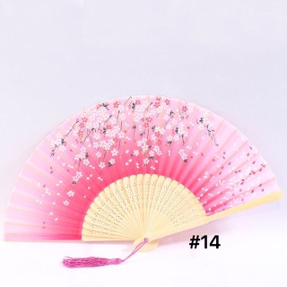 Quạt cổ trang - quạt xếp (21cm)vải lụa xinh