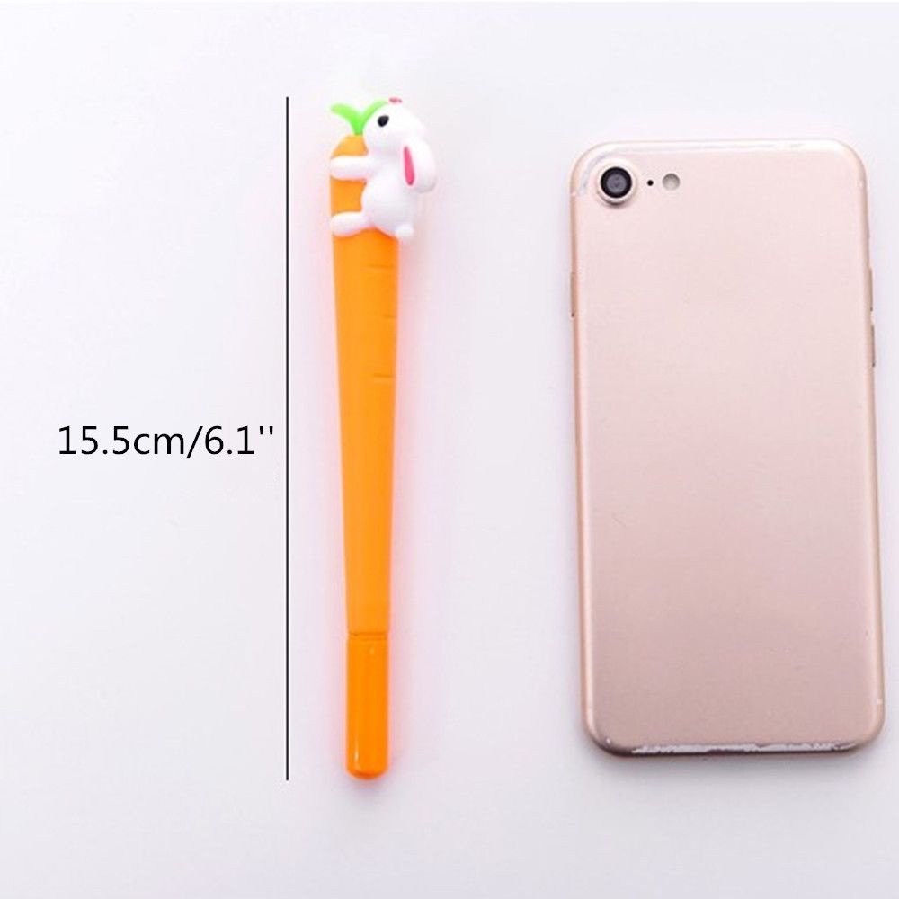 Bút Mực Gel Mực Đen Hình Củ Cà Rốt / Thỏ Dễ Thương Sáng Tạo Cho Học Sinh Hoạt Hình