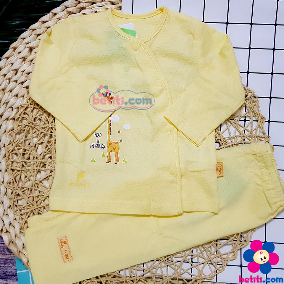 (LULLABY MỎNG) Bộ Quần Áo Dài Tay Sơ Sinh Cài Lệch Lullaby Chất PREMIUM COTTON