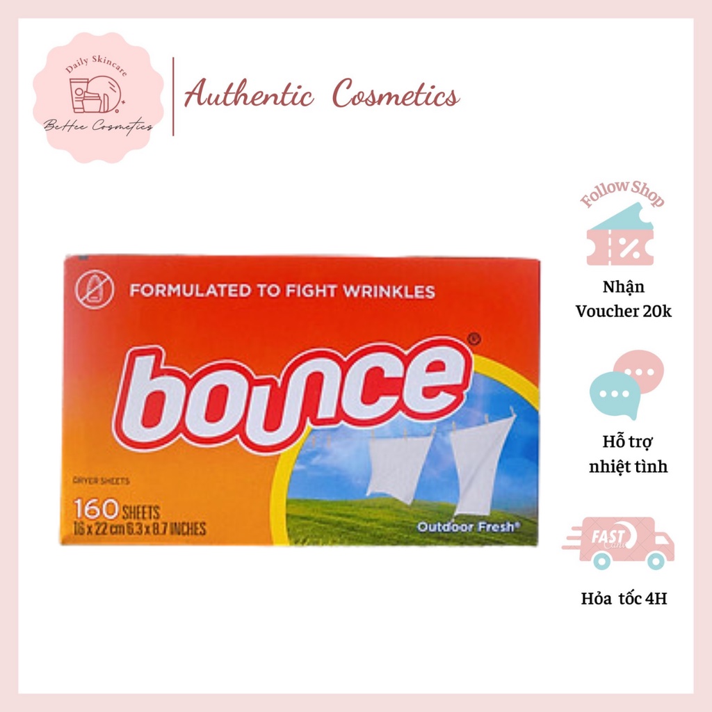 Giấy Thơm Bounce Lưu Hương - Hộp 160 Tờ