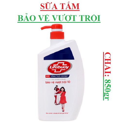 Sữa tắm lifebuoy chai 850gr, bảo vệ vượt trội, chăm sóc da, mát lạnh sảng khoái