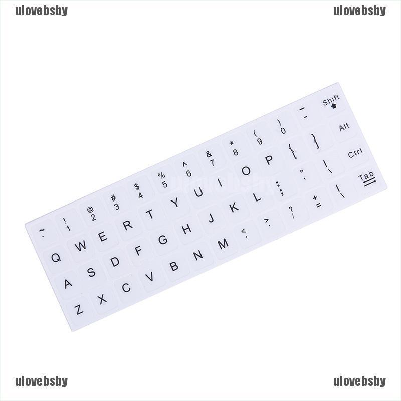 【ulovebsby】English Keyboard Replacement Stickers White on Black Any PC Compute