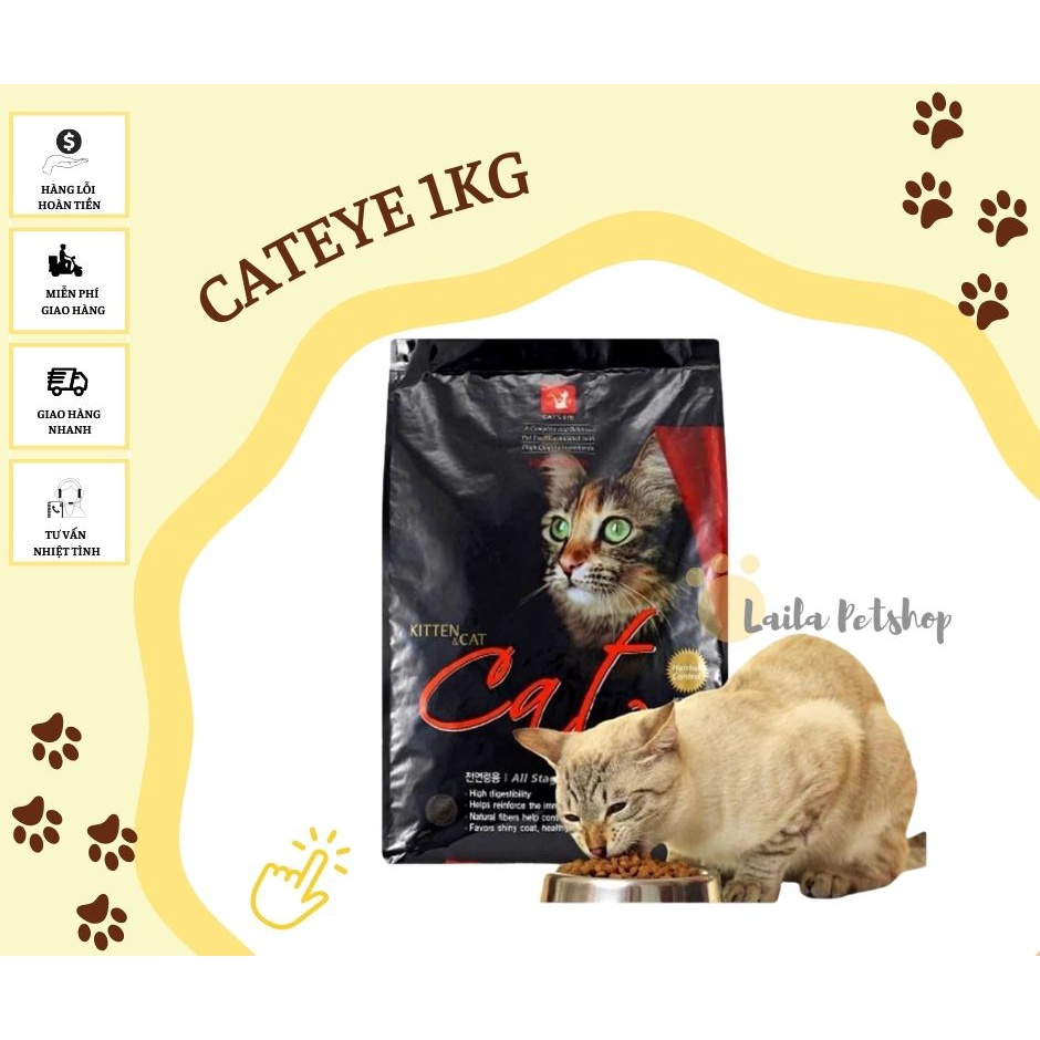 Freeship HCM- Hạt CATEYE Cho Mèo Mọi Lứa Tuổi Gói 1KG - Laila Petshop