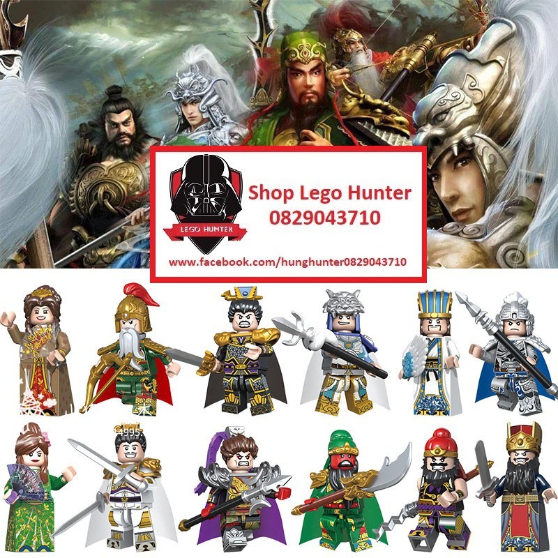 Decool 2030 Minifigures Three Kingdom đồ chơi xếp hình dạng Lego nhân vật Tướng quân , anh hùng , mỹ nhân thời Tam Quốc