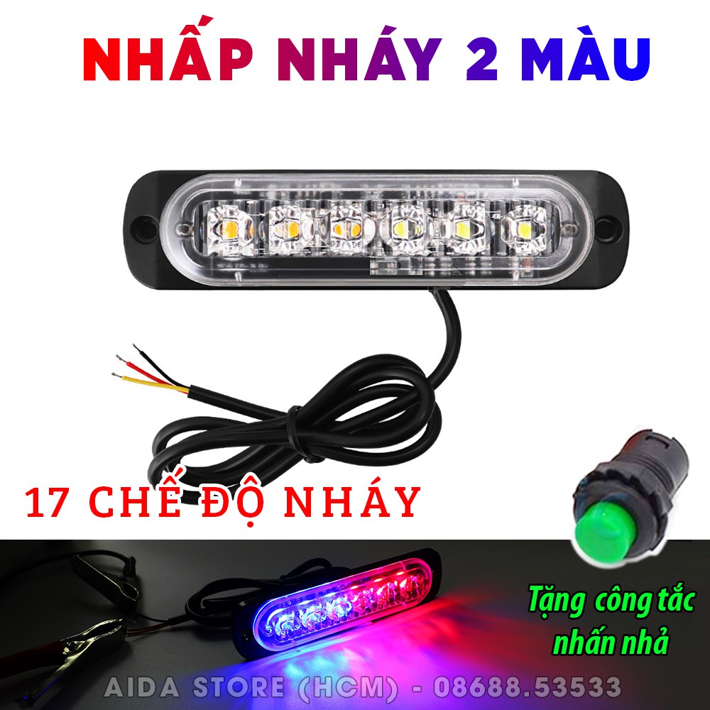 Đèn led nhấp nháy 2 màu cao cấp 17 chế độ chớp - LEDPO