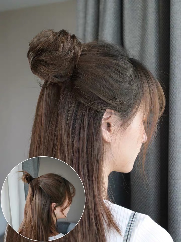 Búi Tóc Giả Tròn Gấp Mini.