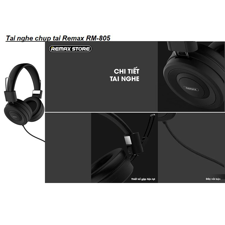 Tai Nghe Headphone Remax RM-805NHẬN DIỆN GIỌNG NÓITai Nghe Chụp Tai Có Dây Dành Cho Game Thủ - BH Chính Hãng 12T