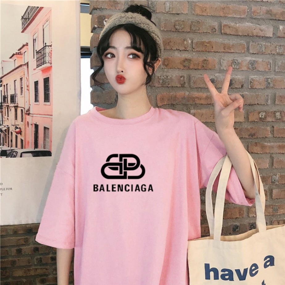 Áo Thun Unisex Nam Nữ Tay Lỡ Form Rộng In Balenciaga Logo Vector