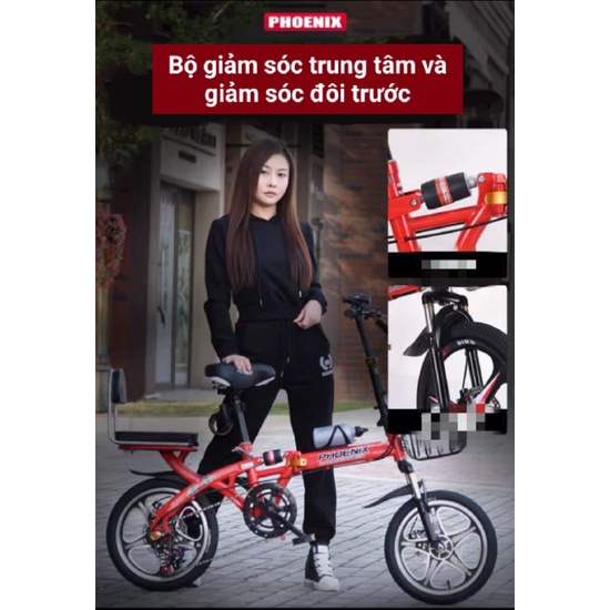 XE ĐẠP GẤP PHONIX CHÍNH HÃNG _SIZE 20 INH NAM NŨ.